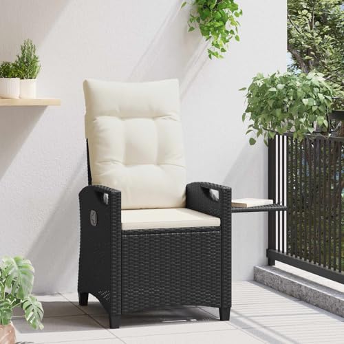 Fauteuil extérieur réglable avec table escamotable intégrée et coussins confort - 5