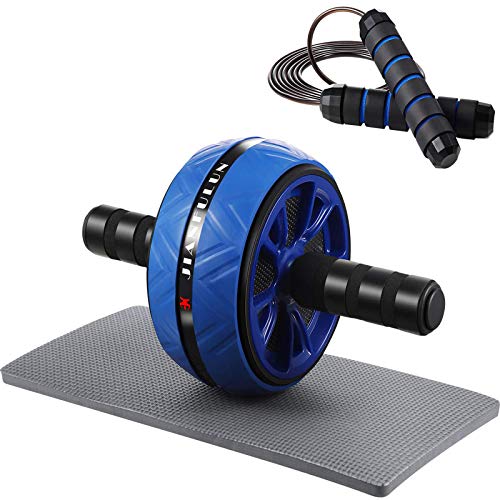 Sumind Ab Wheel Roller Set, 3-in-1 Ab Roller with Knee Mat and Jump Rope, Ab Roller Wheel Exercise Equipment, Abs Carver Wheel for Home Gym Abdominal Exercise Core Fitness Workout