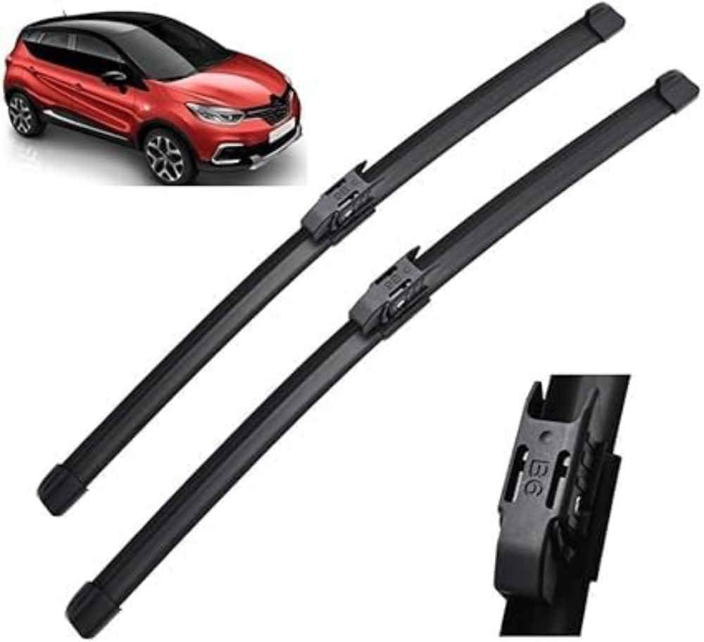 NYSLDSCO Premium Exact Fit Windscreen Wiper Blades for Renault Captur Kaptur 2016-2019 Durable Natural Rubber Easy Fit for a Quiet and Streak Free Wipe
