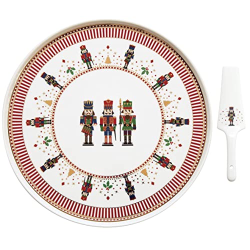 Easy Life - Coffret plat a tarte ø 32cm avec pelle en porcelaine nutcracker