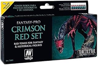 Acrylicos Vallejo VJP74103 Fantasy Pro - Crimson, Red - Set of 8