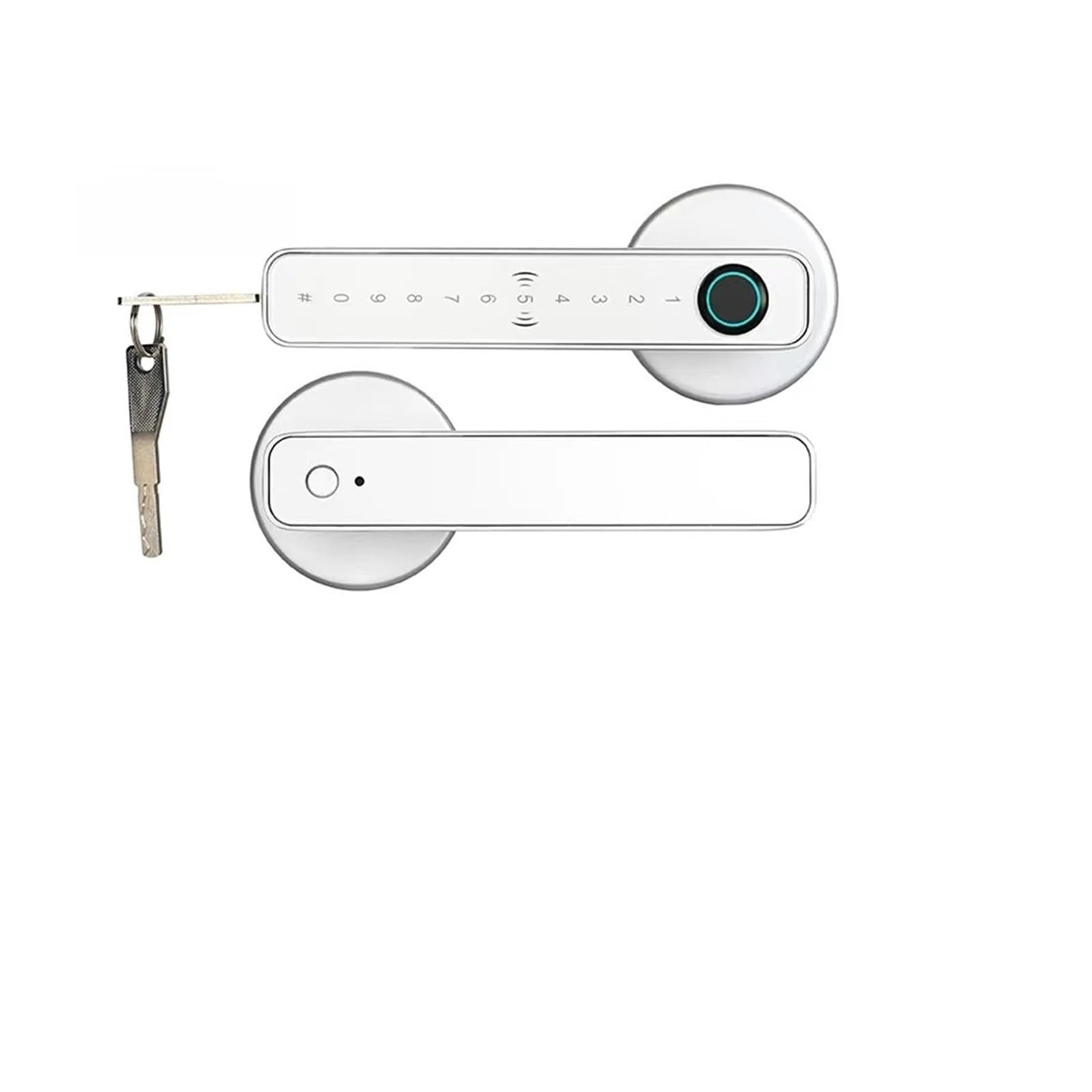 Inteligentna blokada linii papilarnych Elektroniczny zamek wewnętrzny na hasło/klucz/Bluetooth Odblokowanie łazienki i sypialni(Silver)