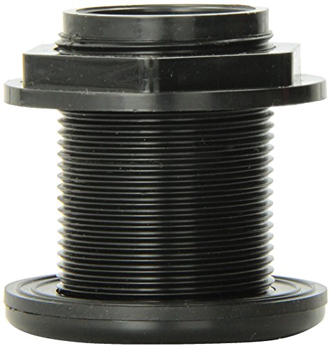 Lifegard Aquatics 1-1/2 Inch Bulkhead Kit - Jet Black PVC Fitting For Aquariums