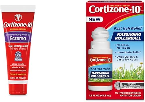 Miniatura 9 de Cortizone 10 Loción curativa intensiva de máxima fuerza para eczema, 1% de hidrocortisona, 3.5 onzas y crema intensiva antipicazón de máxima fuerza