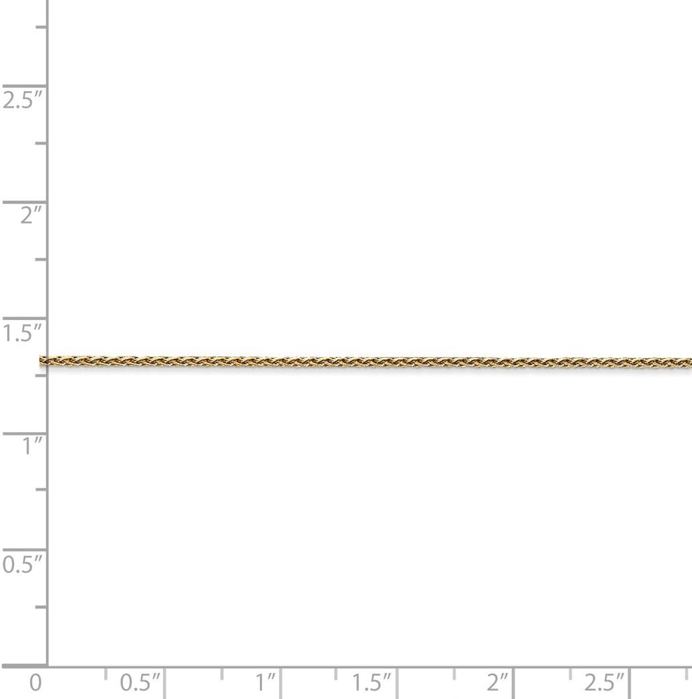 Real 14kt Yellow Gold 1.0mm Parisian Diamond Cut Wheat Chain; 9 inch; Lobster Clasp