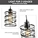 IHENGYANLT 2 Pack Black Spiral Cage Pendant Lights with Clear Glass Shade, Suitable for Kitchen Island, Dining Table, Entryway, Restaurant