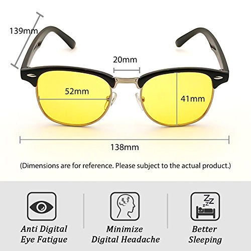 Image of Cyxus Blue Light Glasses Men Retro Semi Rimless Clear Blue Light Glasses for Computer Eye Strain Gaming Glasses Anti Harmful Blue Light 8056Y01