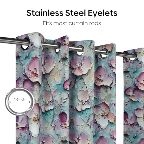 Image of haus & kinder Digital Printed Cotton Door Curtain 7 Feet Long Pack of 2 Door Curtains, 7 Feet Curtain for Door (Soft Impression, Multicolor 130x213 CM)