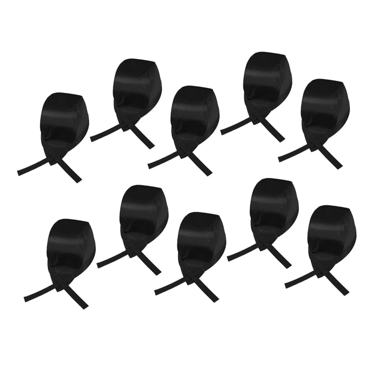 Gorro de Cocinero de Restaurante Negro, 10 Piezas de Algodón | Uniforme para Chef y Servicio, Diseño Sencillo Profesional, Ajuste Cómodo y Práctico