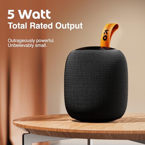 Image of GOBOULT Rave Q5 Bluetooth Speaker with 5 Watt BoomX Audio, Up to 8Hrs Playtime, Type-C Charging, TF Card /USB & BT 5.4 Compatible, Made in India Portable Speaker (Black)