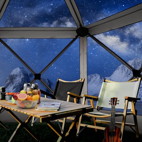 Image of COBIZI Pop Up Gazebo Screen Tent Screen House for Camping, 12x12 Screen Room with Mosquito Netting, Hub Tent Instant Screened Canopy with Carrying Bag and Ground Stakes, Brown