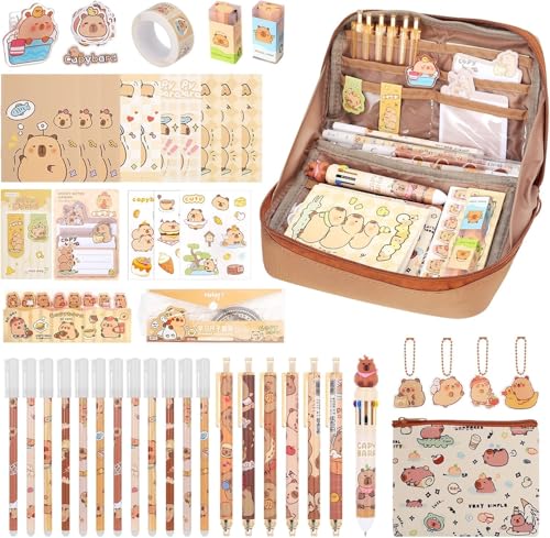 50PCS Capybara Pencil Case with Stationery Capybara Gifts for Girls Boys
