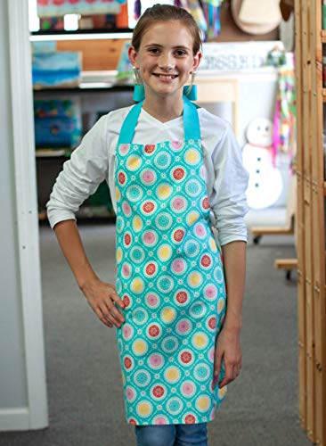 Colorful Medallion Handmade Tween Girl Apron Gift for Kitchen Art or Crafts