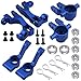 Hobbypark Aluminum Steering Blocks Caster Blocks C-Hubs Stub Axle Carriers Left & Right with Ball Bearings Replace 6837 6832 1952 for Traxxas 1/10 Slash 4x4 Hop Parts (Navy Blue)