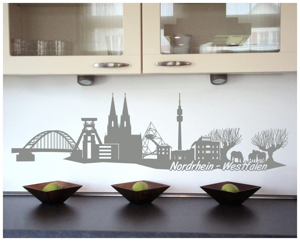 Samunshi® NRW Skyline Wandtattoo 150 x 42cm schwarz