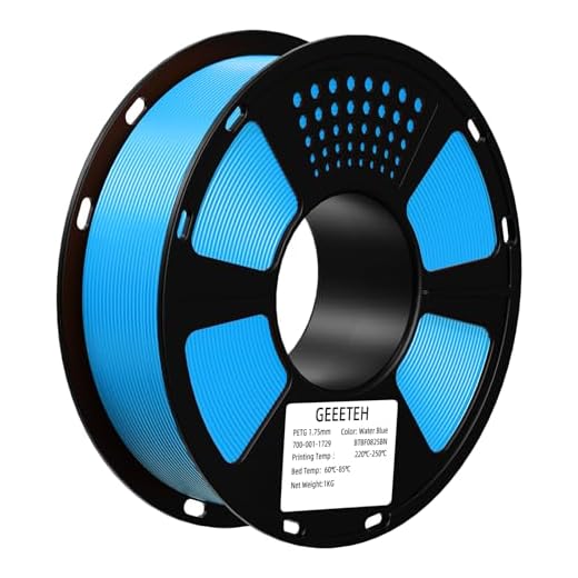 Geeetech PETG Filament 1.75mm, 1 KG (2.2lbs) Spool 3D Printer Filament, High-Toughness, ±0.02mm Accuracy, Neatly Wound & Moistureproof, Non-Clogging Non-Stringing, Fits Most FDM Printers (Light Blue)