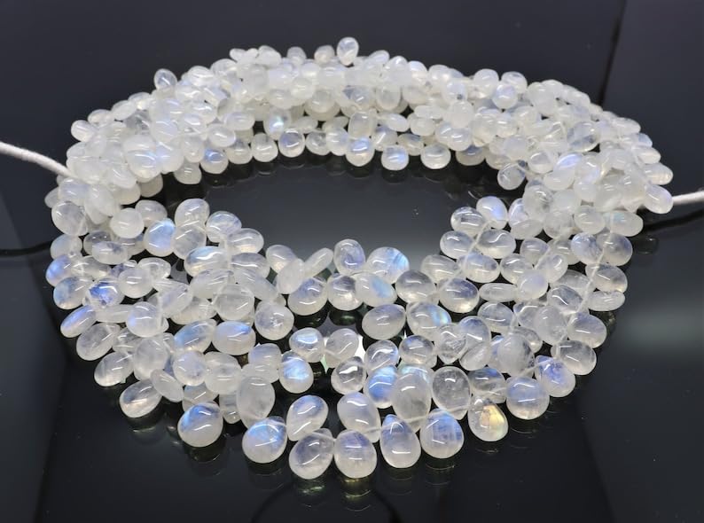 Pierre de lune blanche naturelle perles de qualité gemme pour collier unique