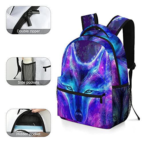 Wolf Galaxy Sky Kids Backpack, Daypack Bag for Men Women Boys Girls School Travel One Size3