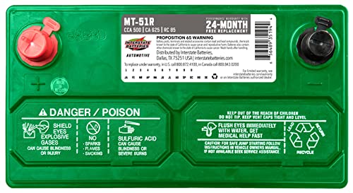 Interstate MT-51R 500 CCA Battery