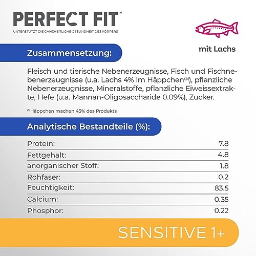 PERFECT FIT™ Katze Portionsbeutel Sensitive mit Lachs 12 x 85g