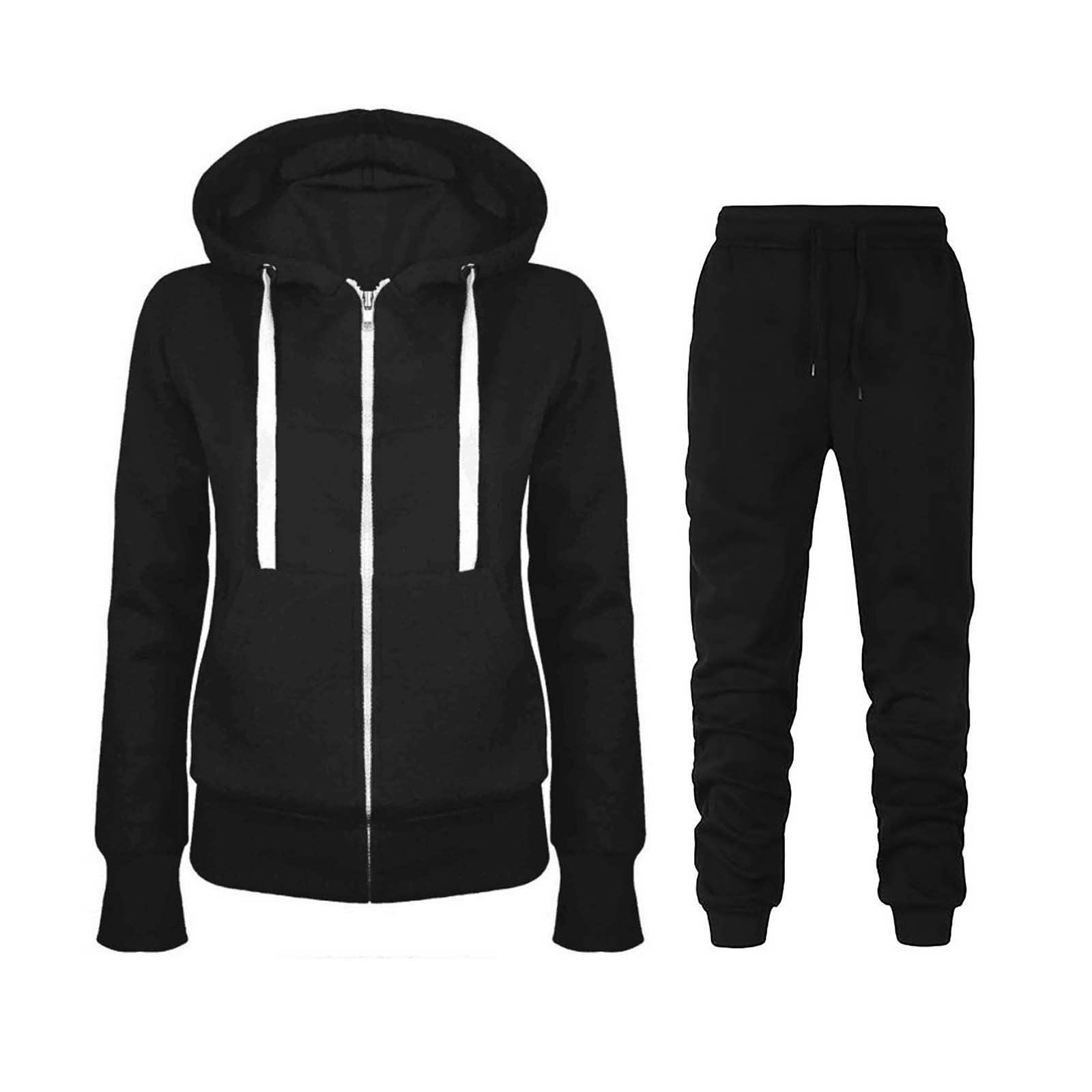 Sweatsuits Women 2 Piece Outfit Plus Size Lounge Hoodie Sweatsuit Set Sweatshirt Baggy Fall Sweatpants With Pockets