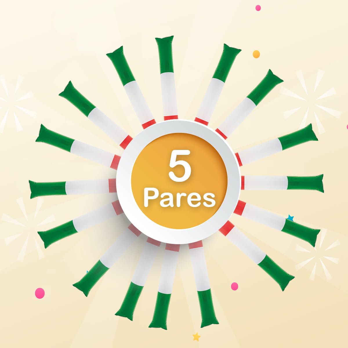 FUN FAN LINE - Pack of Reusable Inflatable Clapping Sticks, Italy, 5 - Image 3