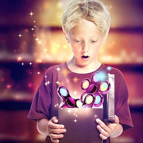 Figrol 3 Pack Pop Fidget Spinner, Push Pop Bubble Fidget Spinner, Simple Sensory Metal-Looking Plastic Hand Spinner - Stress Reduction And Anxiety Relief For Children #TOP6