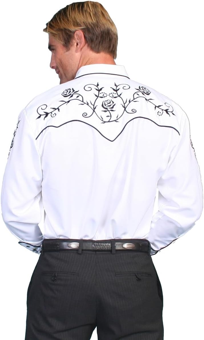 Scully Floral Embroidered Snap Front Shirt P706 Jet **