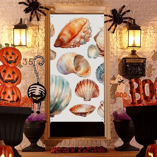 Bannière multicolore coquillage de mer pour décoration de fête d'été - 4