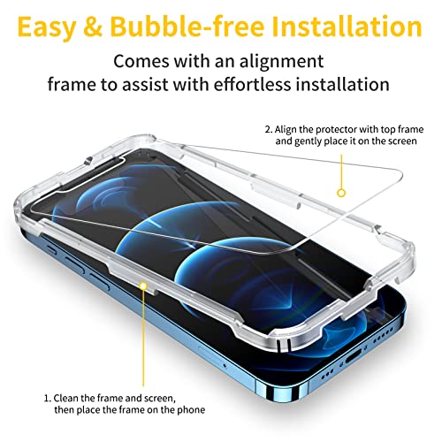 Image of UNBREAKcable 3-Pack Screen Protector for iPhone 12 Pro Max, Double Shatterproof Tempered Glass [Easy Installation] [9H Hardness] [99.99% HD Clear] [Case Friendly] for iPhone 6.7 inch