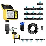 SKD 自動水やり機 スターターキット ソーラー充電式 USB兼用 散水タイマー 自動散水 ガーデニング 鉢植え スプリンクラー 噴水 ミスト 灌漑 点滴 自動水やり器 (ミストノズルセット)