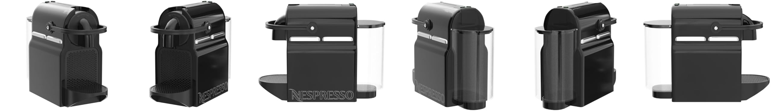 Nespresso Inissia EN80.B, Cafetera De'Longhi, Sistema para Cápsulas Original, Depósito de Agua 0,7L, Negro Con Set Descalcificador Descaling 2 x 100ml