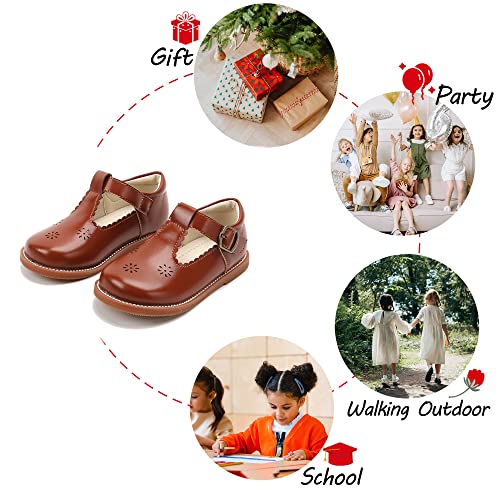Image of PHIRAMIN Toddler Girl Mary Jane Dress Shoes-Little Girl School Uniform Shoes for Wedding Party