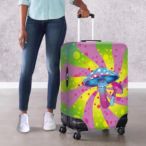 Colorful Mushrooms02 Travel Luggage Cover Protector Washable Elastic Suitcase Cover Luggage Protective Cover for 18-32 Inch Luggage Covers for Luggage Luggage Cover for Suitcase-M3