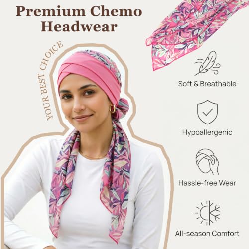 Image of DRESHOW Turban Headwrap for Women Long Hair Head Scarf Headwraps Chemo Headwear Lightweight Hair Loss Covering Hat