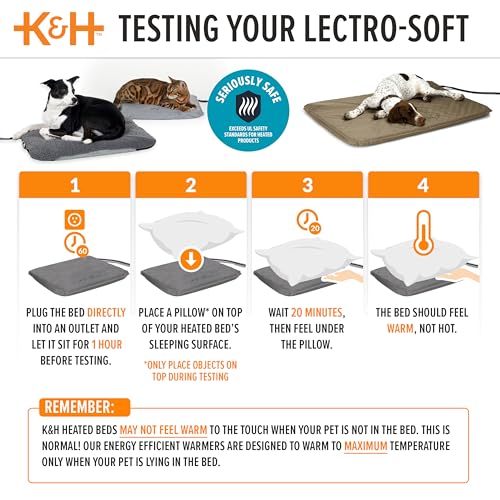 Lit chauffant extérieur K&H Lectro-Soft tapis thermique chien - 8