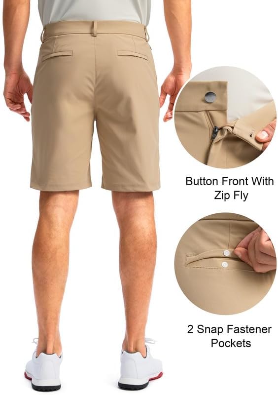 Soothfeel Men's Golf Shorts with 5 Pockets Stretch Lightweight Quick Dry 9 Inch Flat Front Casual Work Dress Shorts for Men - Image 3