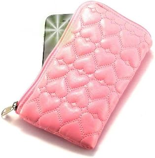 Miss" - Cartera acolchada de piel sintética con cremallera para teléfono móvil y tarjetas de crédito, color rosa
