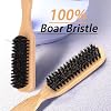 Slick Back Hair Brush, Boar Bristle Hair Brush for Soft/Medium Hair - Polish Slick Back Hair/Ponytail and Create a Frizz-free Hairstyle, Suitable for Women Men & Kids-2 PCS