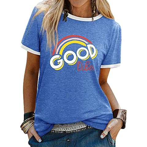 Dresswel Good Vibes Rainbow Graphic T-Shirt Cover
