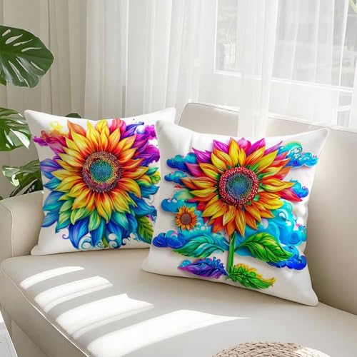Housses coussin 65x65 imperméables double face avec fermeture éclair invisible | Lot de 2 - 3