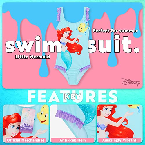 Image of Disney Girls One Piece Swimming Costume, Comfortable Stretchy Swimsuit - Girls Gifts
