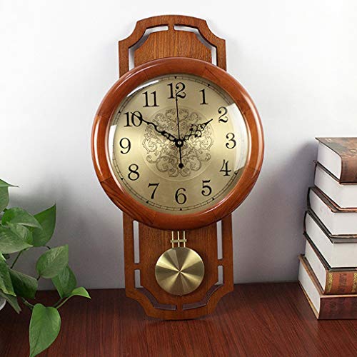 Clockzhji Wall Clock Silent Non Ticking Chinese Wood Wall Clock Silent Clocks Living Room Decoration Clock Face: 9.44 Inch #TOP2