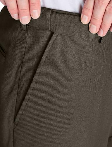 Chums Men's Classic-Fit Expandable-Waist Flat-Front Dress Pant Formal Slacks Lovat4