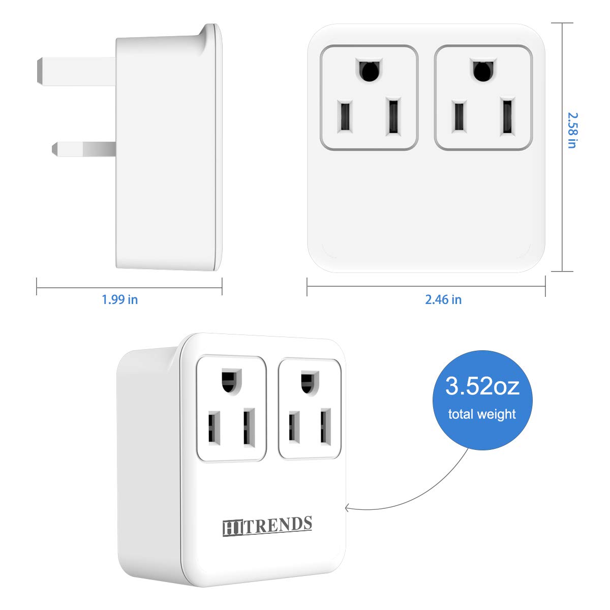 Buy UK Power Adapter, Ireland London Hong Kong Travel Plug adapter with