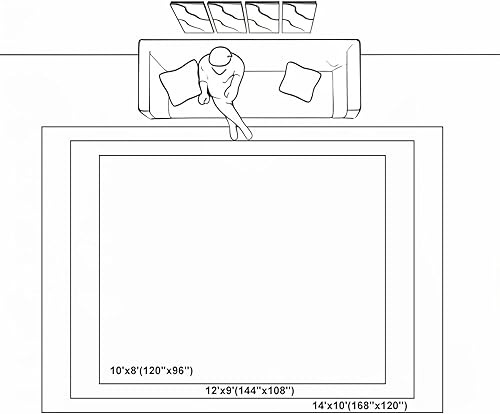 Miniatura 3 de Alfombra de área de tejido abstracto sin costuras estilo hippie con ondas psicodélicas lavables de 8 x 10 pies, alfombras antideslizantes para