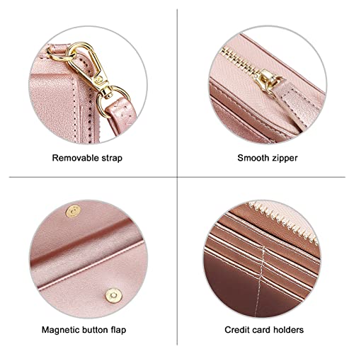 Image of nuoku Women's Small Crossbody Bags Wristlet Clutch Wallet Purses with Card Slot Phone Holder