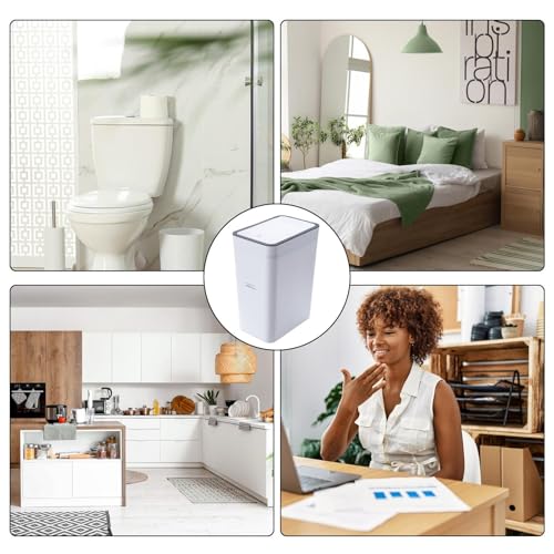 Panier à déchets fin moderne de salle de bain compact et couvert