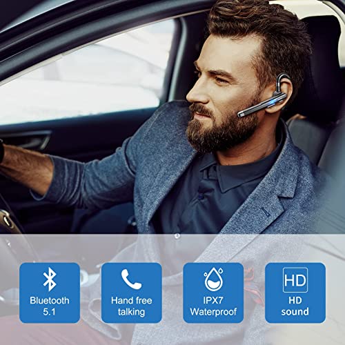 Xvv Bluetooth Earpiece For Cell Phones Bluetooth V5.1 Headset With Charging Case Hands-Free Single Ear Headset With Cvc8.0 Noise Canceling Mic For Office/Driving Compatible With Android/Iphone/Laptop #TOP6