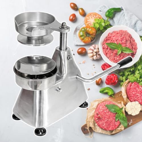 DFEDHF Hamburger Press Patty Maker - Burger Press Patty Maker with 500 Pcs Patty Papers - Adjustable Thickness for Burgers, Crab Cakes, and Sausage, 130mm